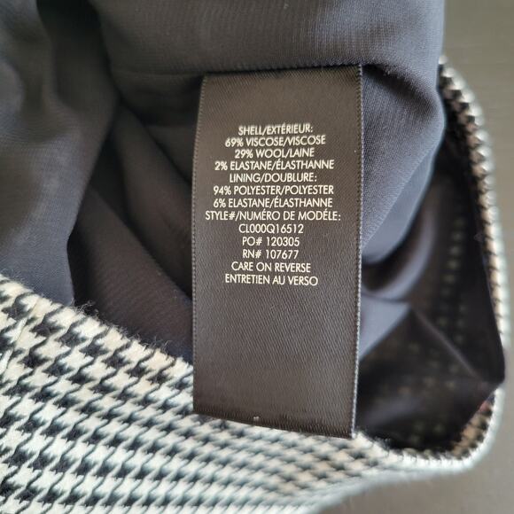 Alice + Olivia Delora Mini Dress Houndstooth Sheath Wool Graphic Women 4 - Picture 12 of 13